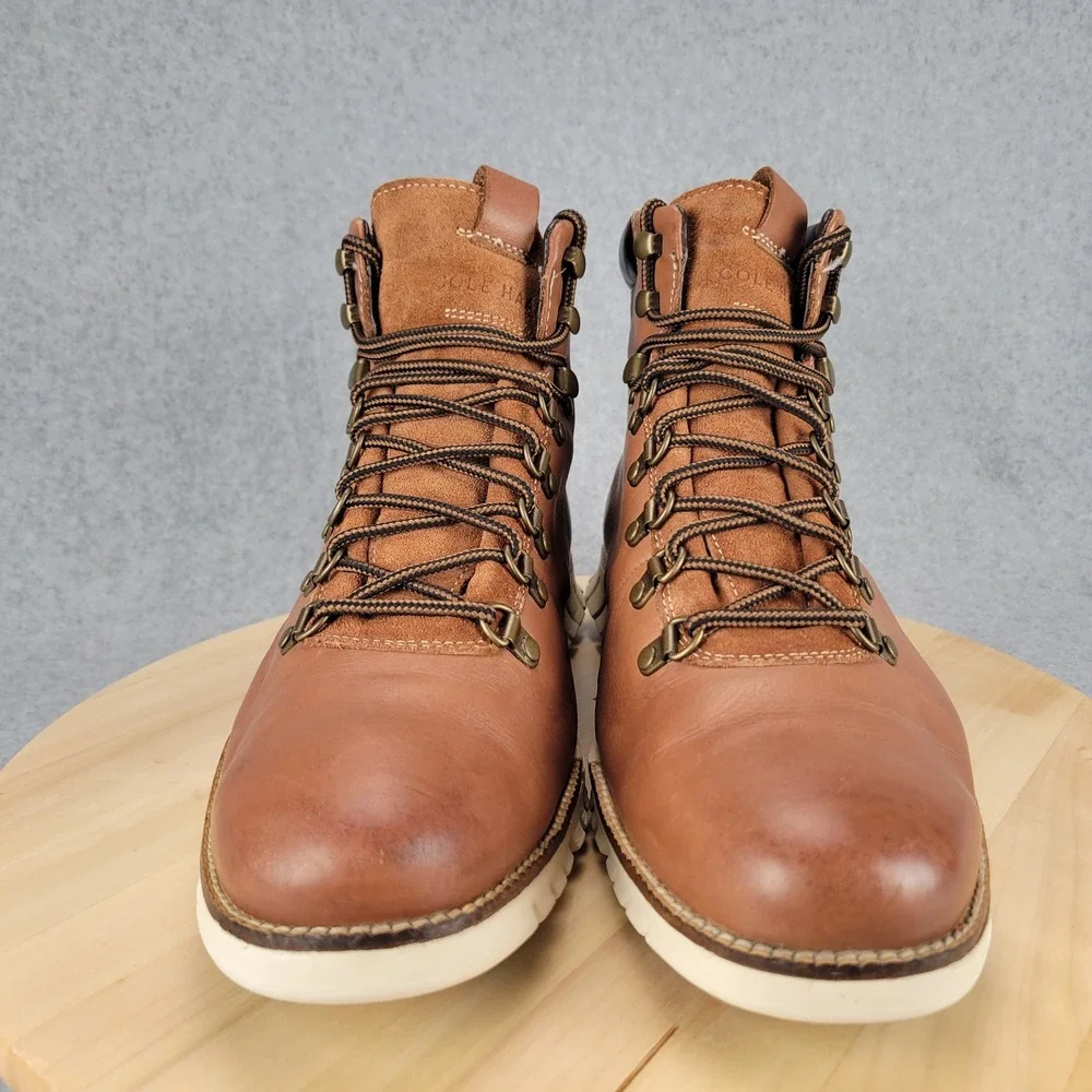 Cole Haan Zerogrand‎ Hiker Boots Mens 11.5 Tan Leather Water Resistant C25555